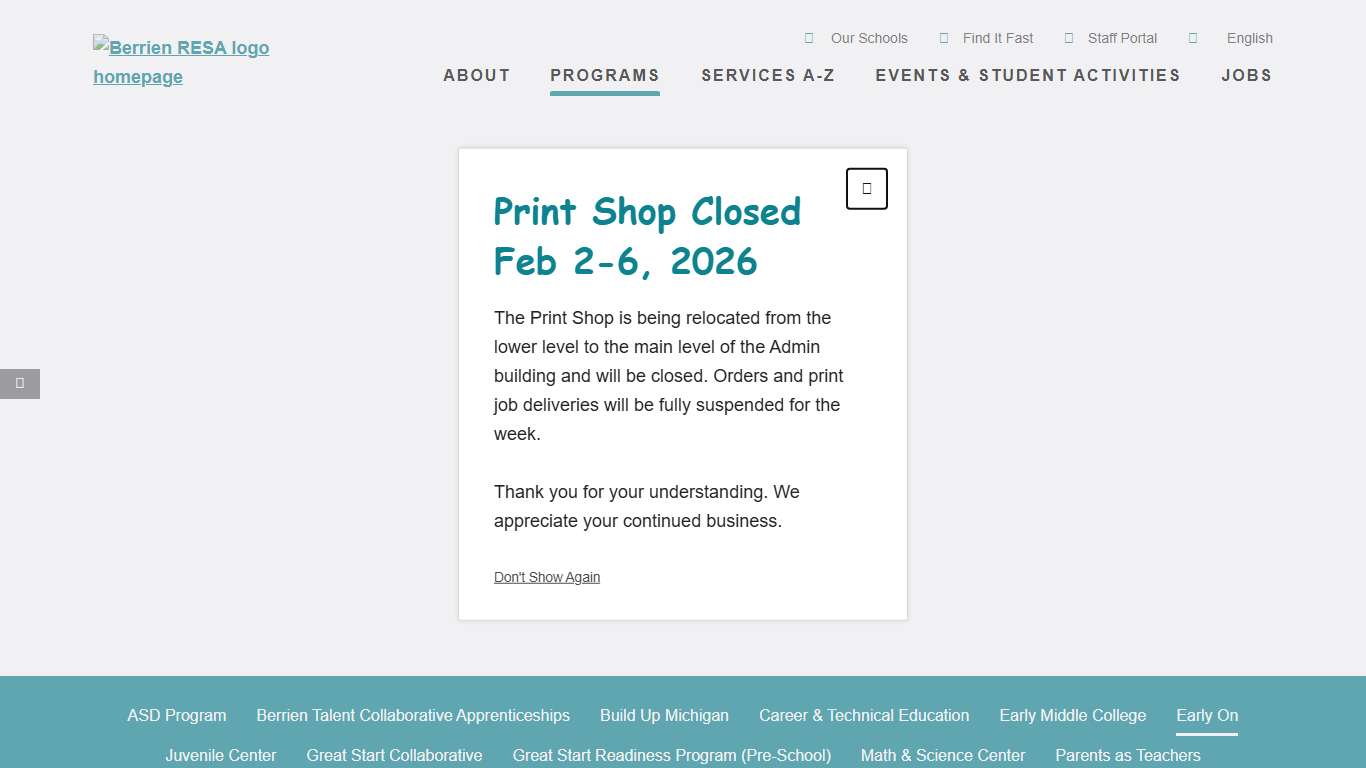 Early On - Berrien Regional Education Service Agency (RESA)